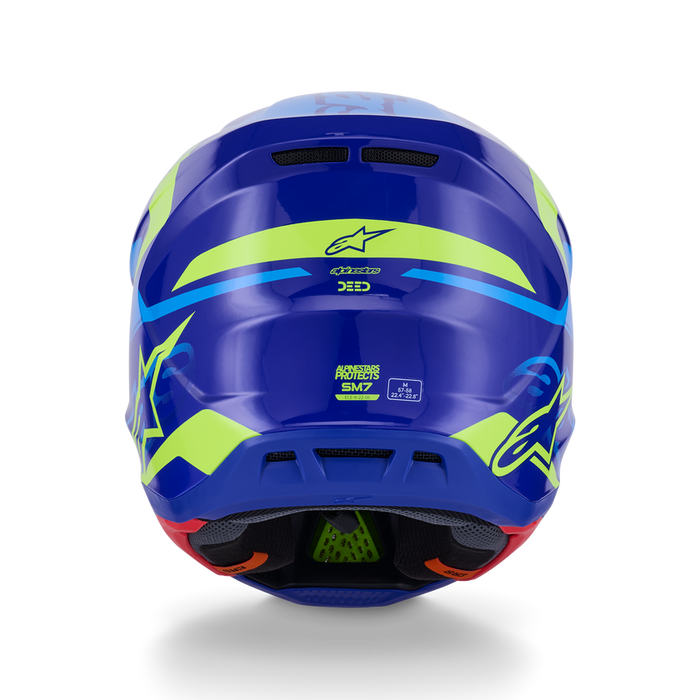 ALPINESTARS S-M7 DEED HELMET 2026 in Blue/Fluo Yellow