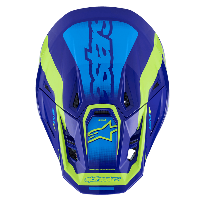 ALPINESTARS S-M7 DEED HELMET 2026 in Blue/Fluo Yellow