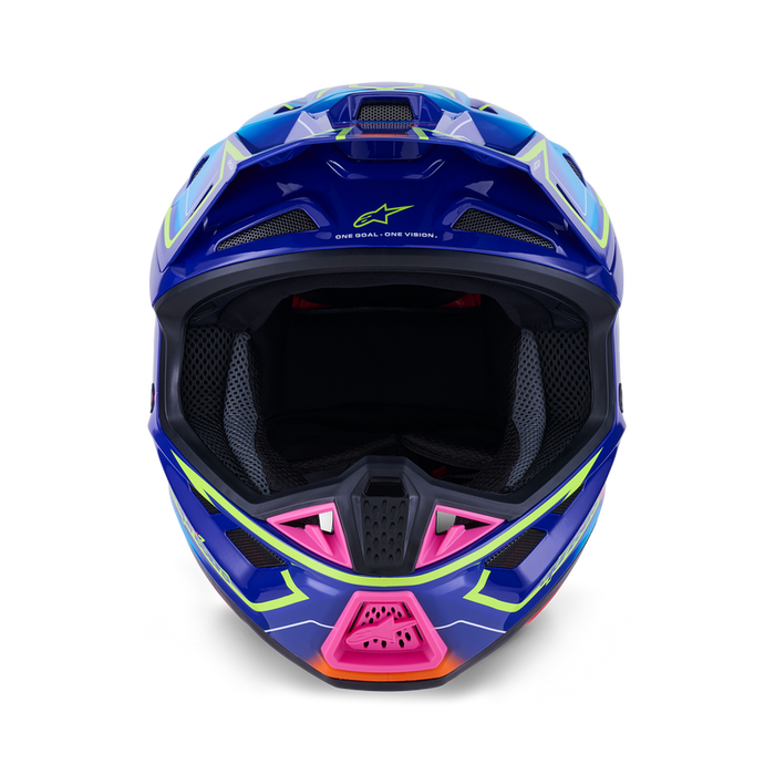 ALPINESTARS S-M7 CAST HELMET 2026 in Blue/Fluo Yellow/Pink