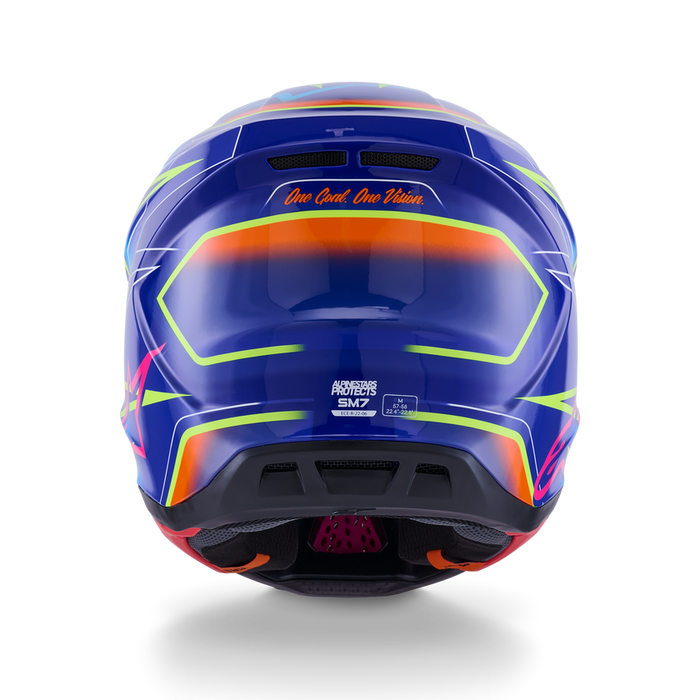 ALPINESTARS S-M7 CAST HELMET 2026 in Blue/Fluo Yellow/Pink