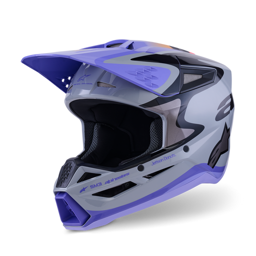 ALPINESTARS SM-3 JETTSON YOUTH HELMET 2026 in Gray/Purple/Black