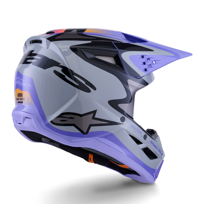 ALPINESTARS SM-3 JETTSON YOUTH HELMET 2026 in Gray/Purple/Black