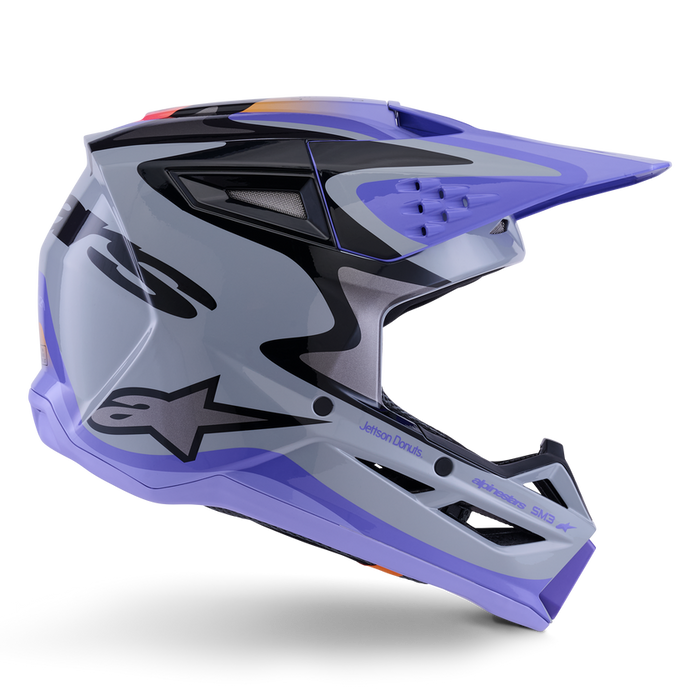 ALPINESTARS SM-3 JETTSON YOUTH HELMET 2026 in Gray/Purple/Black