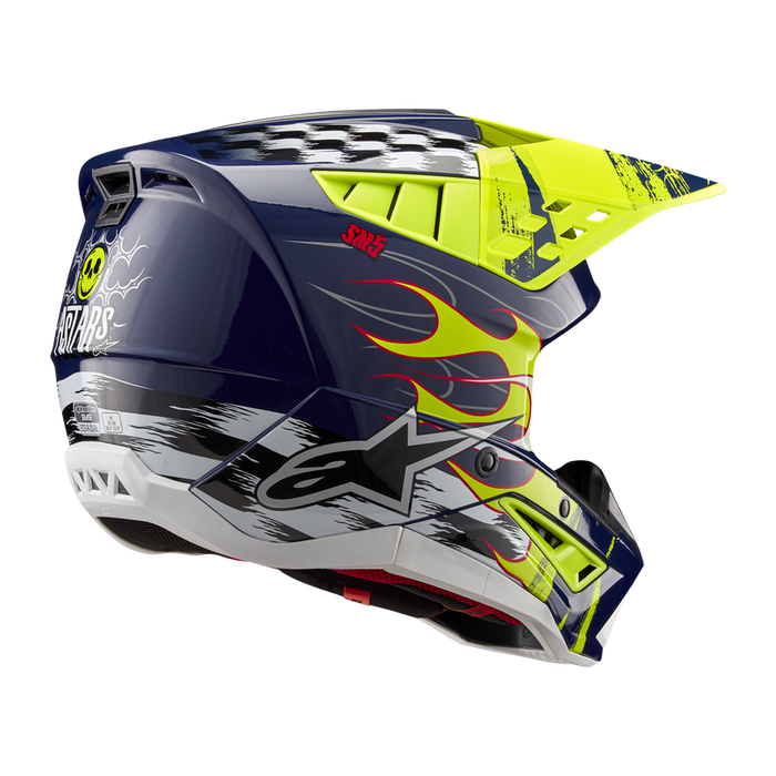 ALPINESTARS SM-5 RASH HELMET 2025 in Night Navy/Fluo Yellow Glossy