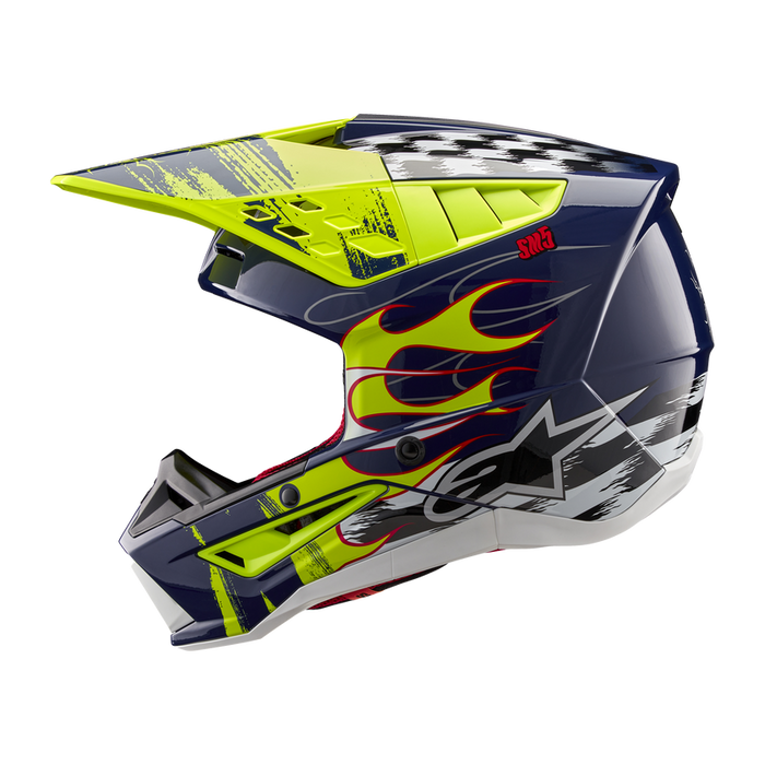 ALPINESTARS SM-5 RASH HELMET 2025 in Night Navy/Fluo Yellow Glossy