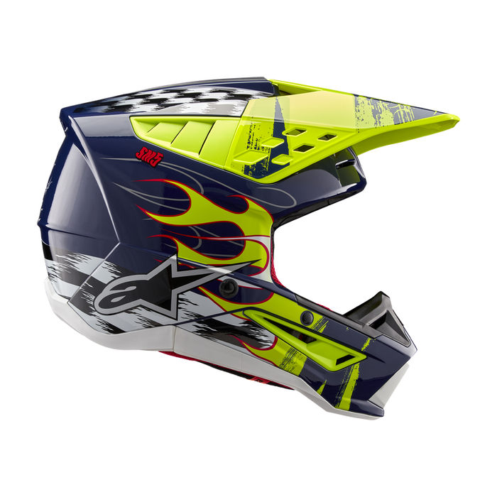 ALPINESTARS SM-5 RASH HELMET 2025 in Night Navy/Fluo Yellow Glossy