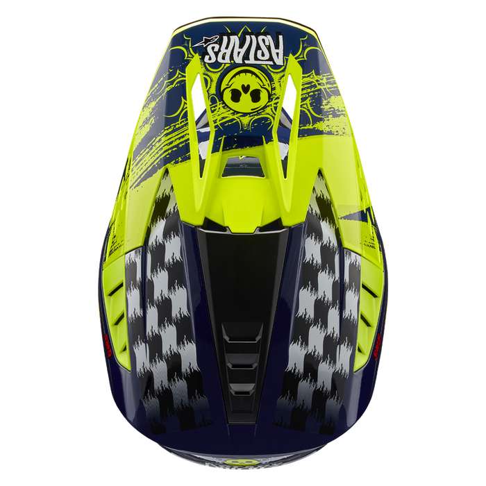 ALPINESTARS SM-5 RASH HELMET 2025 in Night Navy/Fluo Yellow Glossy