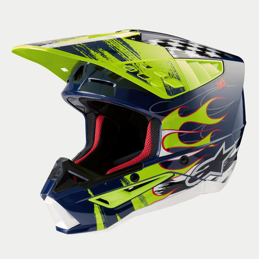 ALPINESTARS SM-5 RASH HELMET 2025 in Night Navy/Fluo Yellow Glossy