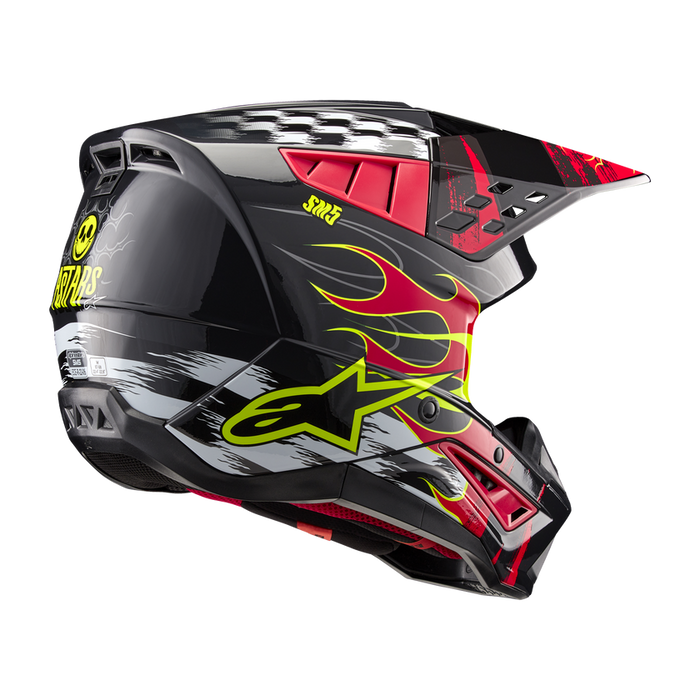 ALPINESTARS SM-5 RASH HELMET 2025 in Dark Gray/Bright Red Glossy