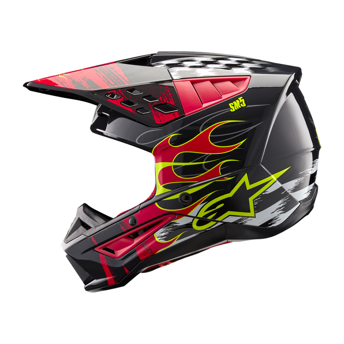 ALPINESTARS SM-5 RASH HELMET 2025 in Dark Gray/Bright Red Glossy