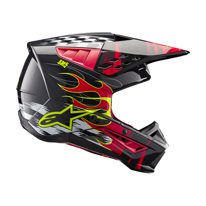 ALPINESTARS SM-5 RASH HELMET 2025 in Dark Gray/Bright Red Glossy
