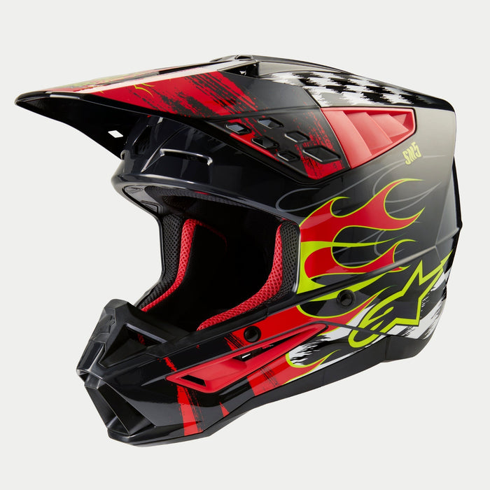 ALPINESTARS SM-5 RASH HELMET 2025 in Dark Gray/Bright Red Glossy