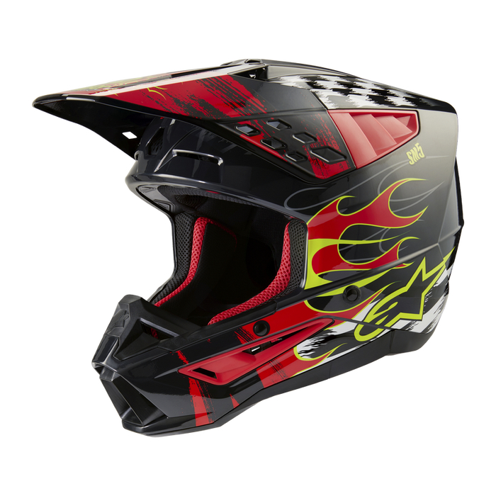ALPINESTARS SM-5 RASH HELMET 2025 in Dark Gray/Bright Red Glossy
