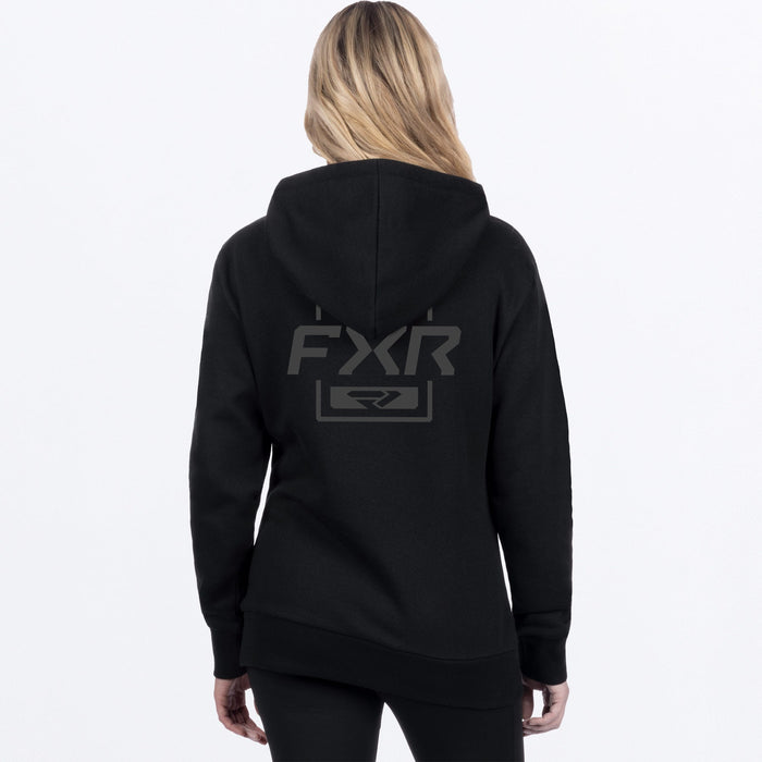 FXR WOMEN'S MITERED COTTON PULLOVER HOODIE in Black Ops