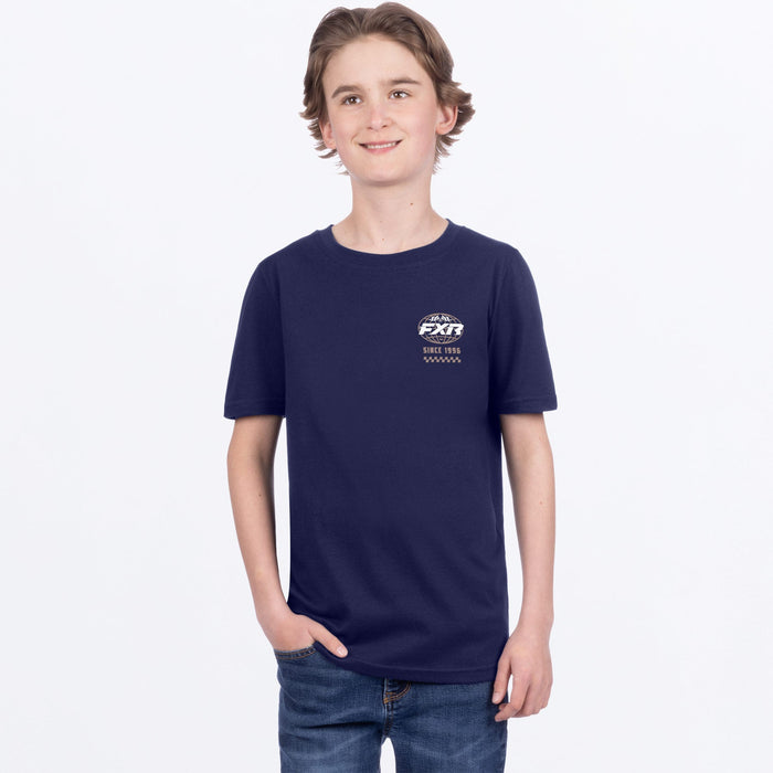 FXR YOUTH WORLDWIDE PREMIUM T-SHIRT in Navy/Canvas