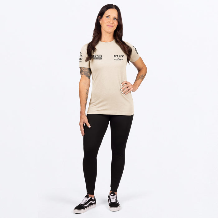 FXR WOMEN'S RACE DIV PREMIUM T-SHIRT in Sand/Black