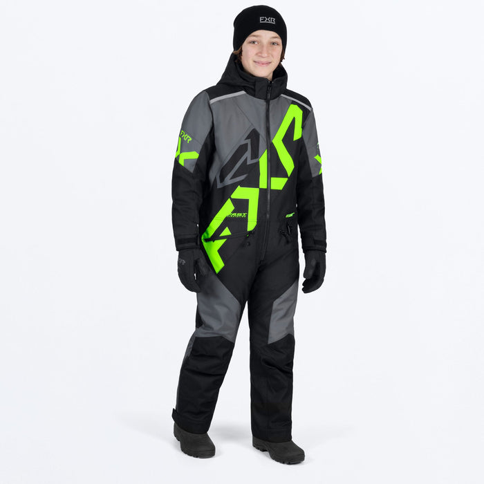FXR YOUTH COLD CROSS CX MONOSUIT 2025 - Black/Charcoal/Lime