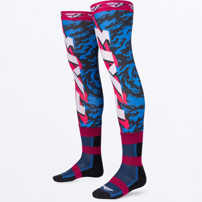 FXR RIDING SOCK (1 PAIR) SNOW 2027 in Blue/Black/Razz