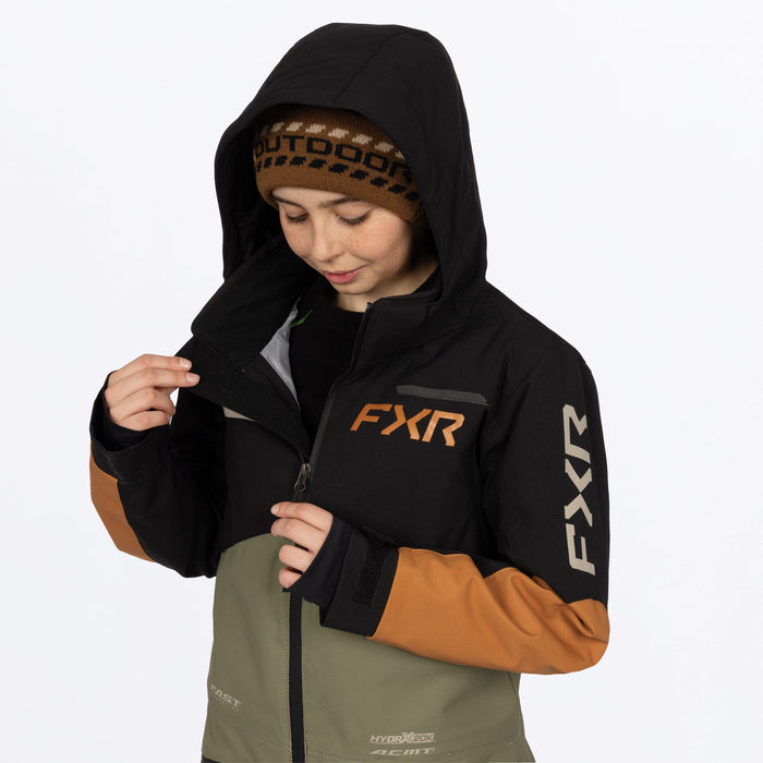 FXR Youth Vertical Monosuit in Moss/Umber/Stone