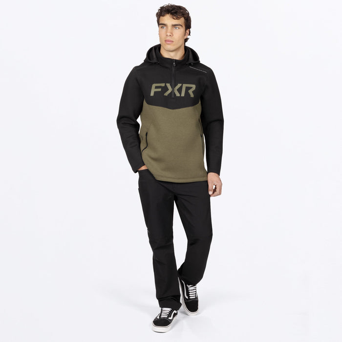 FXR ALTITUDE TECH 1/4 ZIP HOODIE in Black/Moss