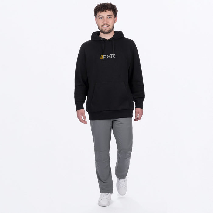 FXR MITERED COTTON PULLOVER HOODIE in Black/Kash