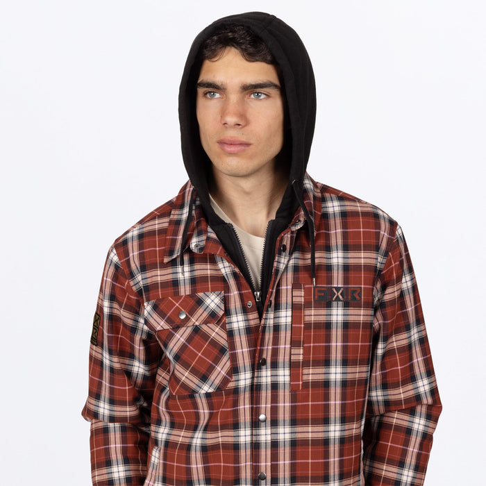 FXR INSULATED HD FLANNEL JACKET in Maroon/Navy