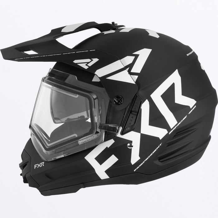 FXR Torque X Team Helmet With E-shield And Sun Shade in Black/White