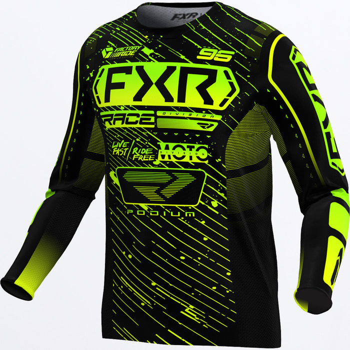 FXR PODIUM JERSEY 2025 in Black/HiVis/Lime