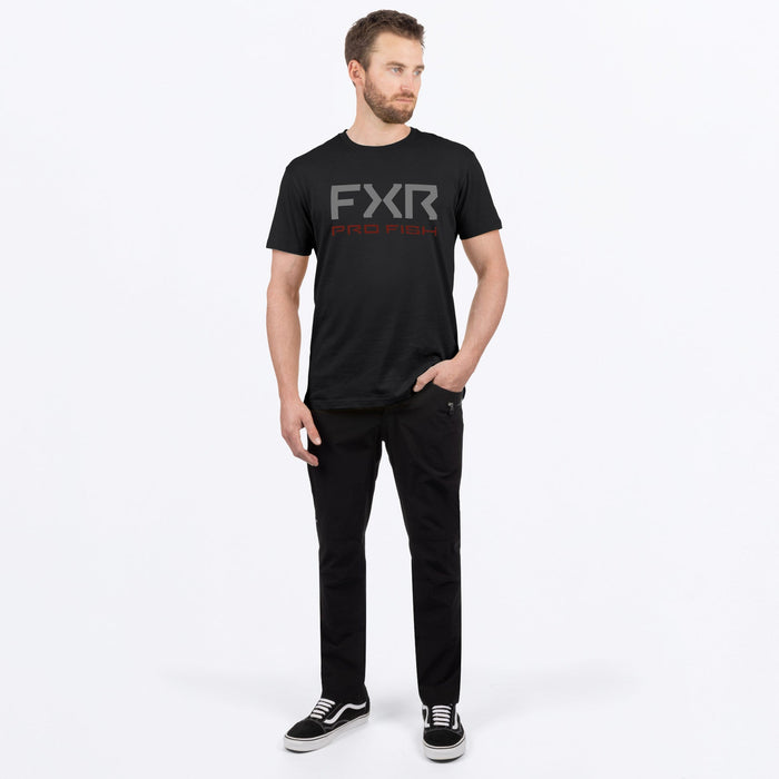 FXR PRO FISH PREMIUM T-SHIRT 2025 - Black/Oxblood