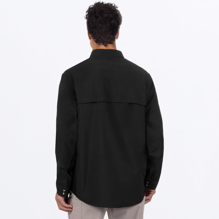 FXR BREEZE PERFORMANCE UPF LONGSLEEVE SHIRT 2025 in Black