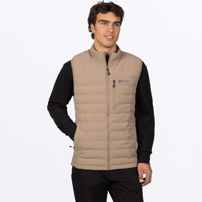 FXR PODIUM WINDPROOF QUILTED VEST in Canvas/Black