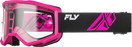 FLY RACING FOCUS GOGGLES - YOUTH 2026 in Black/Pink w/ Clear Lens