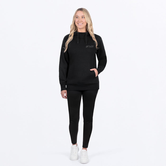 FXR WOMEN'S MITERED COTTON PULLOVER HOODIE in Black Ops