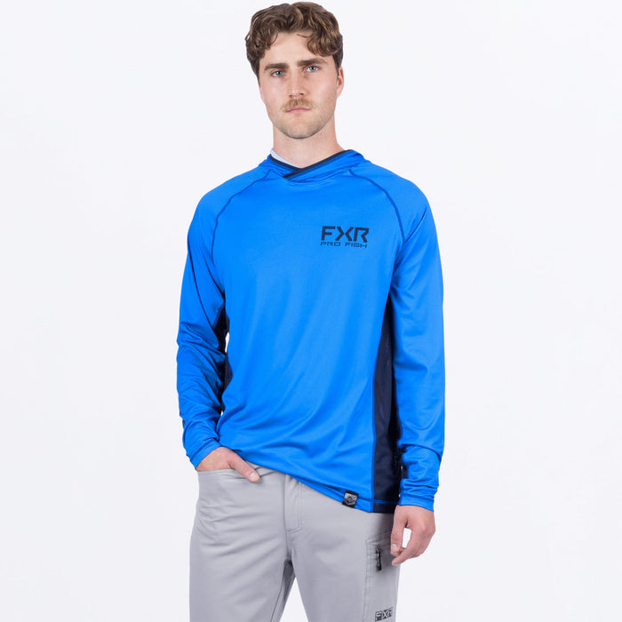 FXR DERBY AIR UPF PULLOVER HOODIE 2025 in Blue/Navy