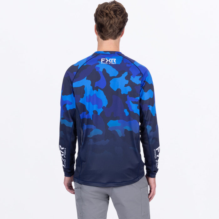 FXR  DERBY CAMO AIR UPF LONGSLEEVE 2025 in Blue Camo/Navy