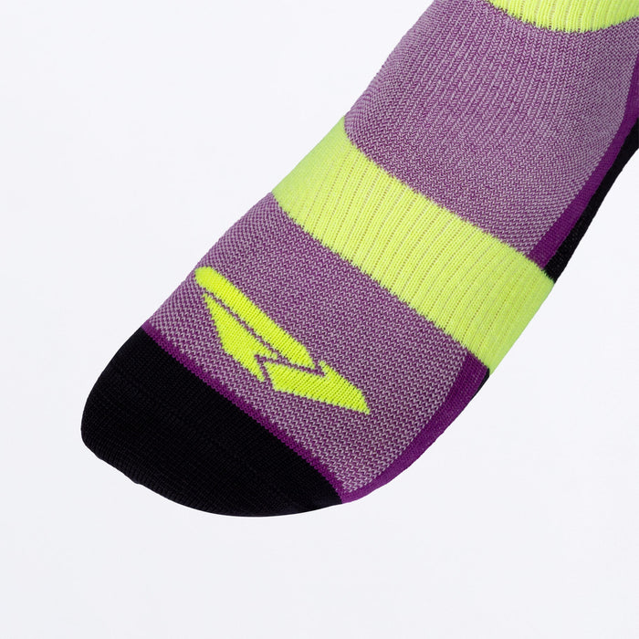 FXR RIDING SOCK (1 PAIR) SNOW 2027 in Pink/Purple/HiVis