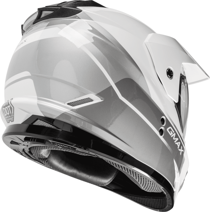 GMAX GM-11 Scud Dual Sport Helmet in White/Grey