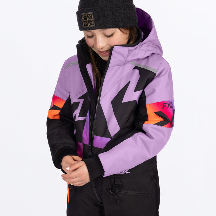 FXR CHILD COLD CROSS CX MONOSUIT 2025 - Black/Lilac Glow