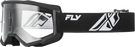 FLY RACING FOCUS GOGGLES - YOUTH 2026 in Black/White w/ Clear Lens