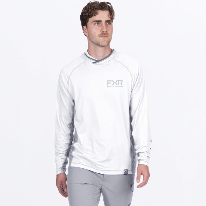 FXR DERBY AIR UPF PULLOVER HOODIE 2025 in White/Grey