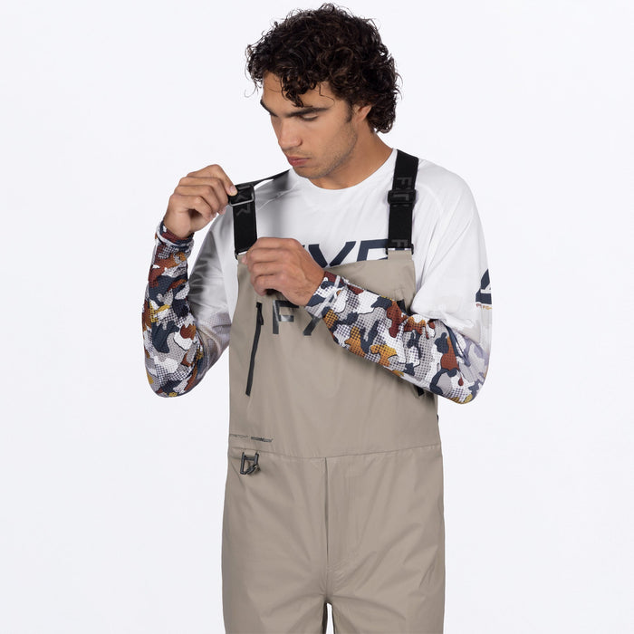 FXR ADVENTURE LITE TRI-LAMINATE BIB PANT in Stone/Asphalt