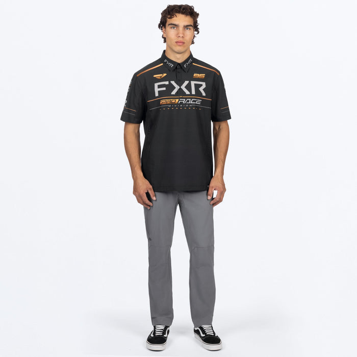 FXR RACE DIVISION PERFORMANCE UPF POLO SHIRT 2025 - Black/Kash