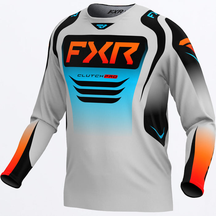 FXR CLUTCH PRO JERSEY 2025 in Grey/Sky/Orange