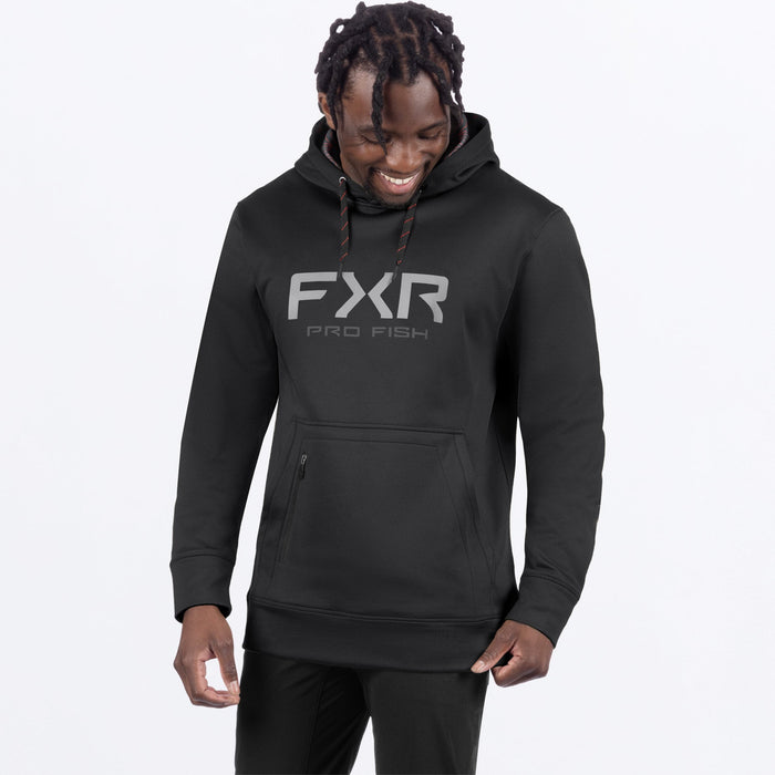 FXR PRO FISH TECH PULLOVER HOODIE in Black/Red