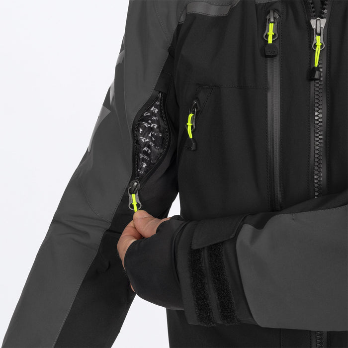 FXR VERTICAL MTX LITE MONOSUITS in Black/Asphalt/HiVis