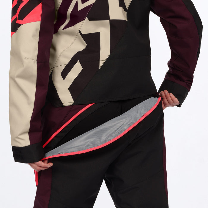FXR Women's Cold Cross CX F.A.S.T.™ Monosuit in Sand/Plum/Coral