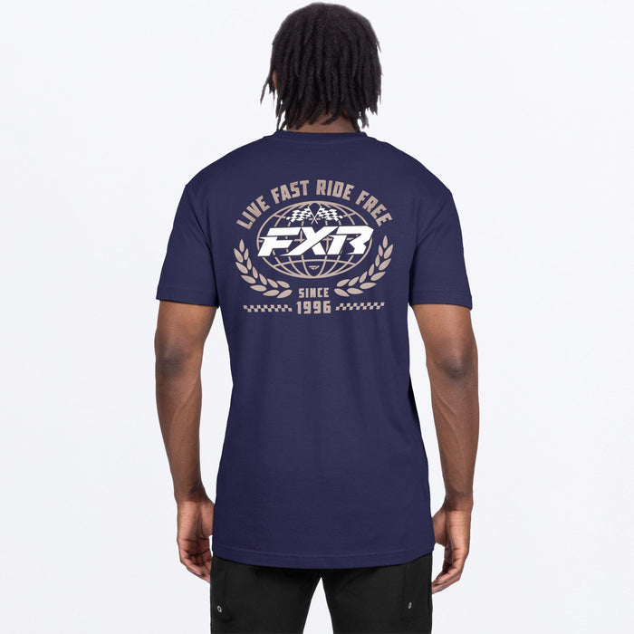 FXR WORLDWIDE PREMIUM T-SHIRT in Navy/Canvas