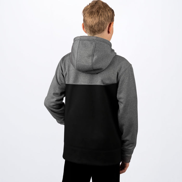 FXR Hydrogen Softshell Youth Jacket in Black/Sky Blue/Coral