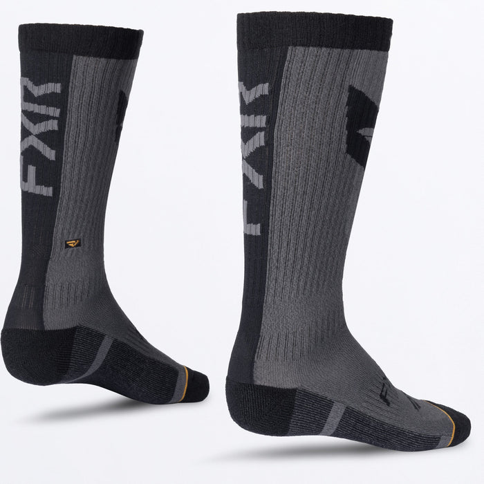 FXR BOOST PERFORMANCE SOCK (2 PACK) SNOW 2027 in Asphalt/Black