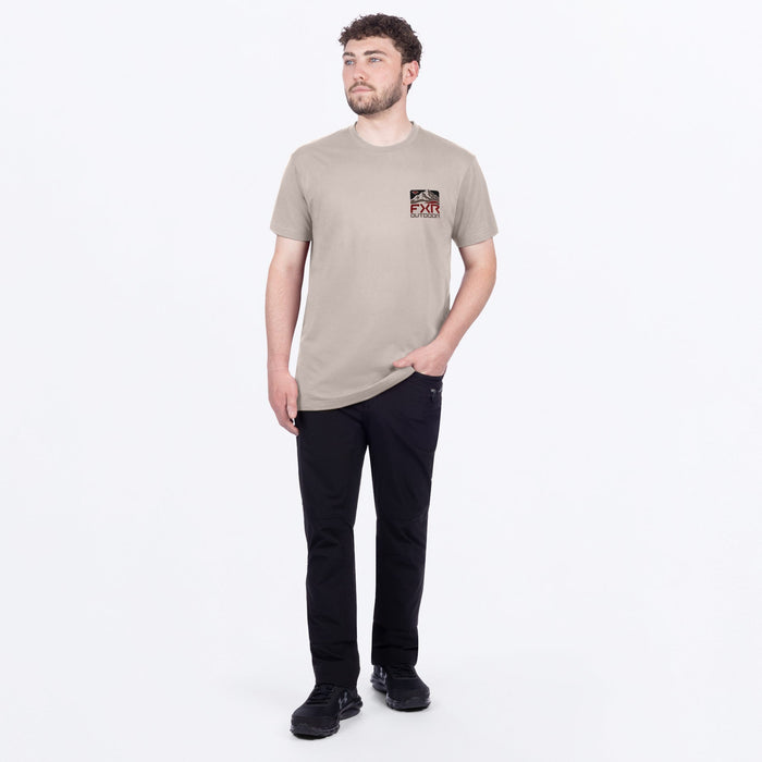 FXR MOUNTAIN PREMIUM T-SHIRT in Sand/Oxblood